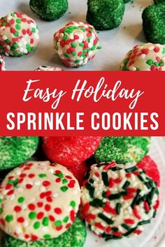 easy holiday sprinkle cookies on a plate