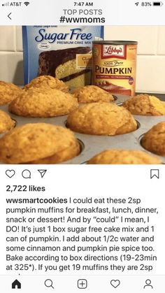 an image of some muffins and a can of cake mix on the table