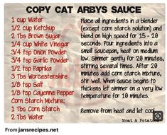 the instructions for how to make copy cat army sauce