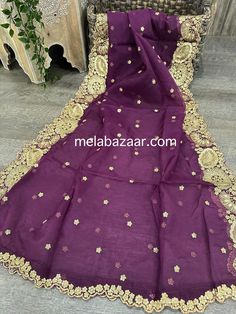 Organza dupatta with gold embroidered border. Embroidered Organza, Embroidered Border, Organza Dupatta, Dublin, Scarf Wrap, Primary Colors, Scarf Accessory, Beauty Book, Art Collection