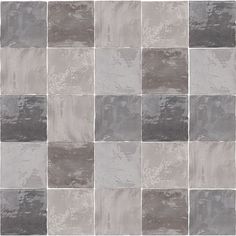 a gray and white tile wallpaper with different shades of greys on it's sides