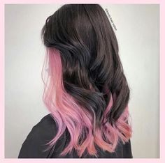 Pink Hair Highlights, Pink And Black Hair, Hair Doctor, Pink Hair Dye, Hair Projects, Hair Color Underneath, Peekaboo Hair, Brown Hair Inspo, Hair Inspiration Long