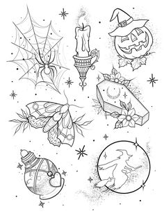 halloween coloring pages for adults and children to print on the wall or use as an applique