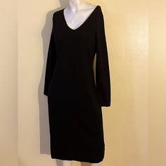 Talbots Pure Merino Wool Long-Sleeves Dress, V-Crew Neck, Length 42”, Shoulder To Shoulder 14”, Sleeves 23”, Armpit To Armpit 18 1/2”. Career Sheath Dresses For Fall, Spring Career Dress With Long Sleeves, Fall Career Midi Dresses, Career Midi Dresses For Fall, Black Career Dresses For Fall, Fall Career Black Dresses, Fitted Long Sleeve Career Dress, Career V-neck Dresses For Fall, Salmon Dress