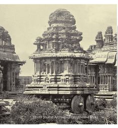 an old black and white photo of ancient architecture