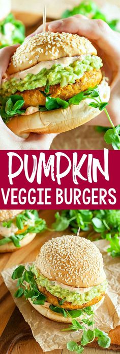 pumpkin veggie burgers with lettuce and tomato