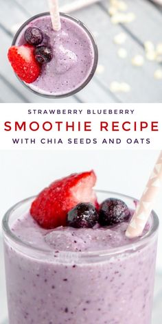 blueberry smoothie recipe with chia seeds and oats