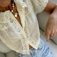 All Denim Outfit Aesthetic, Southern Classy Outfits, Aquamarine Outfit Aesthetic, Jeans And Lace Top, Lace Top Aesthetic, Pastel Summer Outfits, Pastel Lifestyle, Coastal Wardrobe, Coastal Cowgirl Outfit