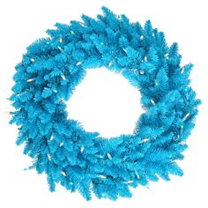 a blue christmas wreath on a white background