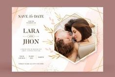 save the date card with an image of two people