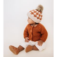 Garter Stitch Sweater, Garter Stitch Cardigan, Baby Boy Sweater, Neutral Sweaters, Spicy Chili, Wood Buttons, Hand Knitted Sweaters, Boys Sweaters, Soft Sweater