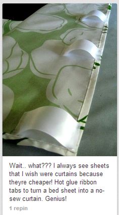 an image of a bed sheet that has been made into a pillow case with green and white flowers on it