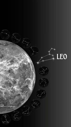 an image of the moon with zodiac signs on it