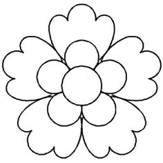 a flower that is drawn in the shape of a circle with four petals on it