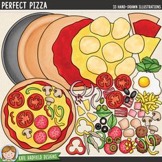 a pizza cutout with different toppings and ingredients to make it look like they are ready