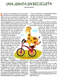 an image of a giraffe on a bike with words in spanish and english