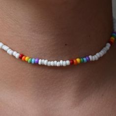 Boho Choker Beaded Choker Rainbow Choker Summer Choker | Etsy Pride Necklace Diy, Summer Choker, Rainbow Choker, Bead Accessories, Surf Jewelry, Diy Jewelry Rings, Beads Accessories, Diy Jewelry Necklace, Boho Choker