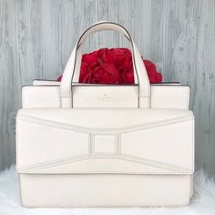 Kate Spade Bridge Place Chantal Handbag White Leather Satchel Bow Bag- New, Never Used *Comes With Dust Bag From A Different Designer* Offers Welcome :) Kate Spade Satchel, Bow Bag, Bags Kate Spade, Kate Spade Bags, Kate Spade Bag, Leather Satchel, Cream White, Kate Spade Top Handle Bag, White Leather