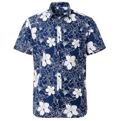 Tropical Aloha Casual Printed Lapel Shirt Features：  Product ID:SS0001 Material:Cotton Season:Summer Color:Black,Blue,Dark Blue,Gray  Size Chat： Blue Hibiscus, Floral Hawaiian Shirt, Dark Blue Grey, Tropical Shirts, Dark Blue Color, Summer Prints, Hawaiian Print, Mens Hawaiian Shirts, Floral Print Shorts