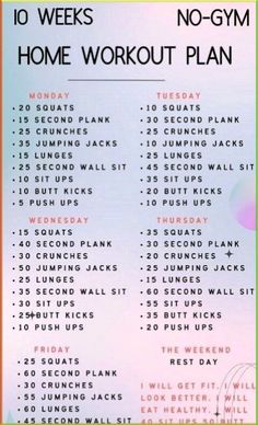 the 10 week no gym home workout plan