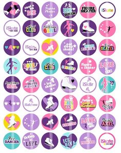 various badges and stickers for different types of dance classes, including one with the words i love to dance