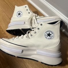 Absolutely Gorgeous Men’s Run Star Legacy Cx High Top Shoes.Brand New Size 10.5womens 11.5 White Converse High-top Outdoor Sneakers, White Converse High-top Sneakers For Outdoor, All Black High Tops, Black Chuck Taylors, Galaxy Converse, All Star Lugged, White High Top Converse, Black Chucks, Top Shoes For Men