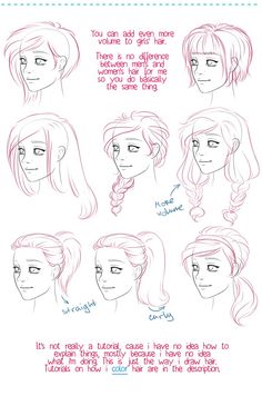 Draw Disney Style, How To Draw Disney, Style Wavy Hair, 얼굴 드로잉, Art Advice, Hair Sketch, How To Draw Anime, Drawing Hair, Drawing Studies