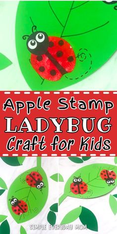 an apple stamp ladybug craft for kids