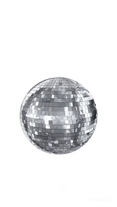 a silver disco ball on a white background