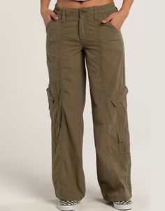 BDG Urban Outfitters Y2K Summer Womens Cargo Pants - OLIVE | Tillys Y2k High Waist Cargo Bottoms, Khaki High Waist Y2k Bottoms, Y2k High Waist Khaki Bottoms, Khaki Y2k High-waisted Bottoms, Casual Pants With Button Zip Fly, Casual Full-length Pants With Button Zip Fly, Y2k Khaki Bottoms With Cargo Pockets, Y2k Khaki Cargo Bottoms, Y2k Cargo Style Khaki Bottoms