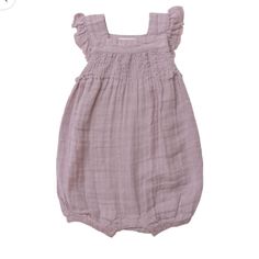 New Adorable Smocked Detail Angel Dear Summer Cotton Smocked Bubble Romper, Summer Cotton Smock Bubble Romper, Spring Cotton Bubble Romper With Smocked Cuffs, Casual Bubble Romper With Smocked Back For Spring, Casual Cotton Bubble Romper With Smocked Back, Spring Bubble Romper With Smock For Playtime, Spring Smock Bubble Romper For Playtime, Purple Cotton Bubble Romper For Spring, Sleeveless Purple Bubble Romper For Spring