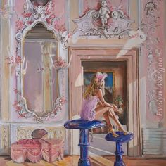 Eclectic Awakening Tony Duquette, Prints On Canvas, Pastel Pink Aesthetic, The Coral, Princess Aesthetic, Aesthetic Painting, Eclectic Style, Venice Italy