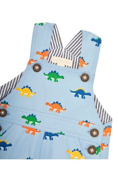 Cutesy dinosaurs pattern these cotton-twill overalls that will have baby looking picture-perfect. Side button closures Front slant pockets 100% cotton Machine wash, tumble dry Imported Cotton Cartoon Print Jumpsuits And Rompers For Playwear, Playful Overalls With Pockets For Playtime, Cotton Jumpsuits And Rompers With Cartoon Print For Playwear, Cotton Playwear Jumpsuits And Rompers With Cartoon Print, Cotton Jumpsuits And Rompers With Pockets For Playwear, Cotton Shortalls With Pockets For Playtime, Playful Jumpsuits And Rompers With Pockets, Playful Overalls With Bib Front And Pockets, Playful Bib Front Overalls With Pockets