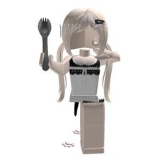 an animated girl holding a fork and knife