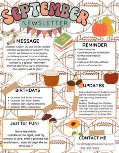 an image of a poster with some things to do in the fall and halloween season