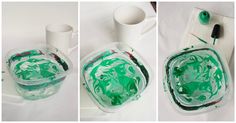 the process of making melted green paint