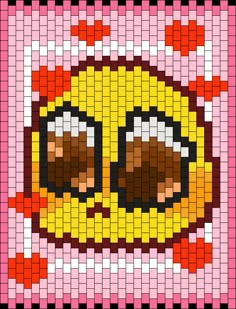 an image of a pixel art with two eyes