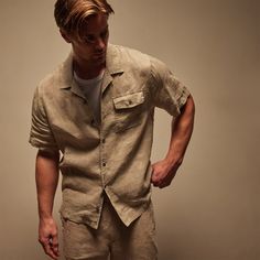 Our Linen Short Sleeve Shirt is made in our classic lightweight line that is breathable and soft. Style details include drop collar, button front closure, back yoke, side splits, clean finish hems. Relaxed fit.Additional Information:• 100% Linen • This garment was dyed using a special pigment process to give each garment a unique look that will evolve and fade over time• We recommend washing this garment separately in cold water before wearing to avoid color rub off. After the first wash, machin Linen Short Sleeve Shirt, Linen Short, Side Splits, Pocket Shirt, Soft Style, Short Sleeve Shirt, Cold Water, Sleeve Shirt, Relaxed Fit