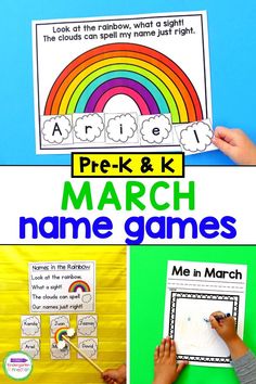 the march name games for kids to practice their language and phonicic skills with