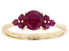 Red Ruby 10k Yellow Gold Ring 1.36ctw Red 14k Stamped Cluster Ring, Red Cluster Ring Stamped 14k, 14k Stamped Ruby Ring Round Cut, Round Ruby Birthstone Ring Stamped 14k, 14k Stamped Round Cut Ruby Ring, Ruby Ring Simple, Rings Oval, July Birthstone Jewelry, Jtv Jewelry