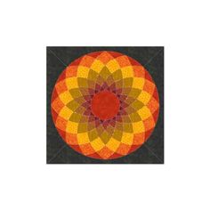 an orange, yellow and red circular design