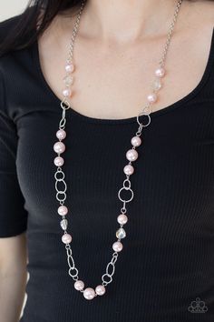 Paparazzi Accessories-Prized Pearls - Pink Necklace Pink Pearl Necklace, Blossoms Art, Pearl Necklaces, Gem Necklace, Pink Jewelry, Pink Necklace, Paparazzi Accessories, August 1, Pink Beads