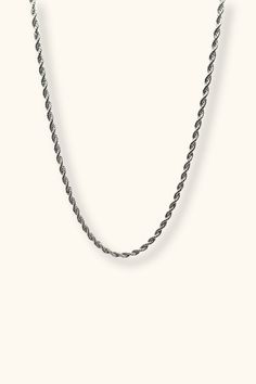 Our Silver Laura Twist Rope Chain Necklace is a timeless and elegant necklace that adds a touch of luxury to any outfit. Elevate your jewelry collection with this must-have piece that's perfect for dressing up or down! All of our jewelry comes with a free jewelry pouch and cloth to keep your pretties safe and clean. Details Color: SilverMaterial: Stainless SteelSize: 15inWidth: 3mm Care Guide Store in a dry, cool place away from sunlight i.e. Blush & Bliss pouch Gently wipe with a soft cloth aft Twist Necklace, Spiral Shell, 40th Gifts, Rope Chain Necklace, Chic Gifts, Elegant Necklace, Elegant Necklaces, Shell Earrings, Luxe Gifts