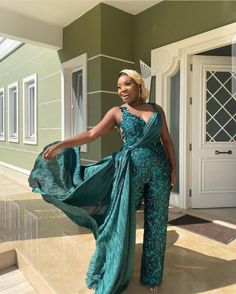 Green Lace Bride Satin Jumpsuit, Bridal Jumpsuit , Bridal Jumpsuit, Jumpsuit - Etsy Nigerian Lace Jumpsuit Styles, Glamorous Sleeveless Jumpsuits For Weddings, Glamorous Sleeveless Jumpsuits And Rompers For Wedding, Glamorous Sleeveless Wedding Jumpsuits And Rompers, Elegant Overall Dress For Party, Fitted Floor-length Jumpsuit For Prom, Elegant Green Strapless Jumpsuit, Glamorous Fitted Jumpsuits And Rompers For Wedding, Lace Jumpsuits And Rompers For Wedding