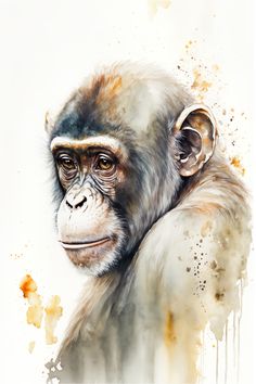 monkey watercolor painting Monkey Watercolor Painting, Monkey Watercolor, Monkey Painting, Gorilla Art, Monkey Drawing, Gorillas Art, Watercolor House Painting, Ceramic Tile Art, Abstract Animal Art