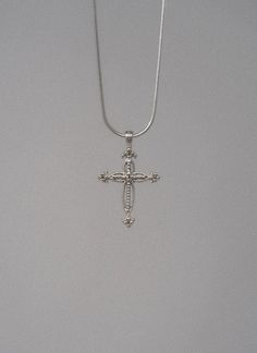 Sterling Silver Artifact Cross Limited Quantity Available 925 Sterling Silver 18" Chain and Pendant *Different chain length may be available upon request Cheap Sterling Silver Cross Charm Necklaces, Cheap Metal Chain Necklace With Cross Pendant, Silver Cross Necklace Womens, Cheap Silver Cross Charm Necklaces, Thirteen Movie Cross Necklace, Cheap Silver Cross Pendant Charm Necklace, Grey Cross Necklace, Cross Jewelry Necklace Silver, Silver Cross Necklace Aesthetic