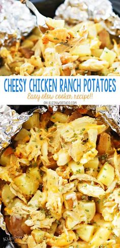 chicken ranch potato casserole in foil packets