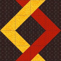 an orange and yellow quilt with black background