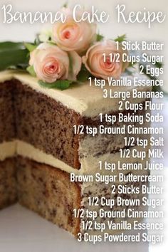 an image of a banana cake recipe