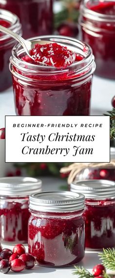 Image for Tasty Christmas Cranberry Jam Homemade Cranberry Sauce Jellied, Homemade Cranberry Jelly, Christmas Jam Jar Ideas, Canning Cranberry Recipes, Uses For Cranberries, Diy Jams And Jellies, Christmas Jam Recipes Canning, Christmas Jam With Powdered Pectin, Canned Christmas Jam